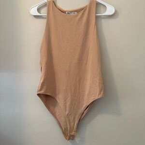 Zara tan sleeveless bodysuit